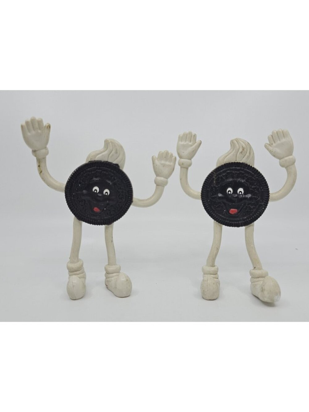 Vintage Oreo Cookie Man Action Figures Bendable Toy Lot of 2 Collectible Promo